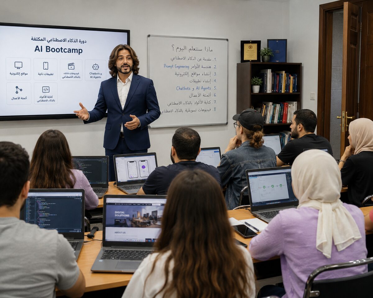 جلسة تدريب عملي على أدوات الذكاء الاصطناعي